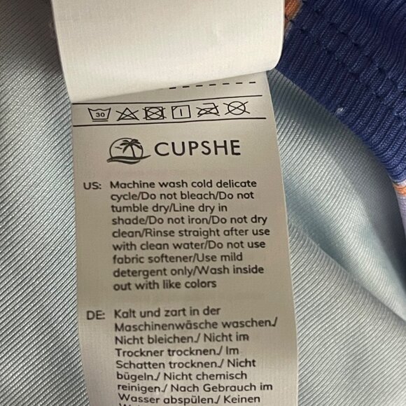 CUPSHE Women 2 Piece Swimsuit XS Purple Ribbed Floral Tankini Top High Waist - Picture 8 of 9